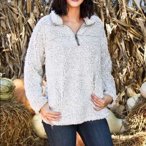 Dylan frosty tipped stadium pullover in putty